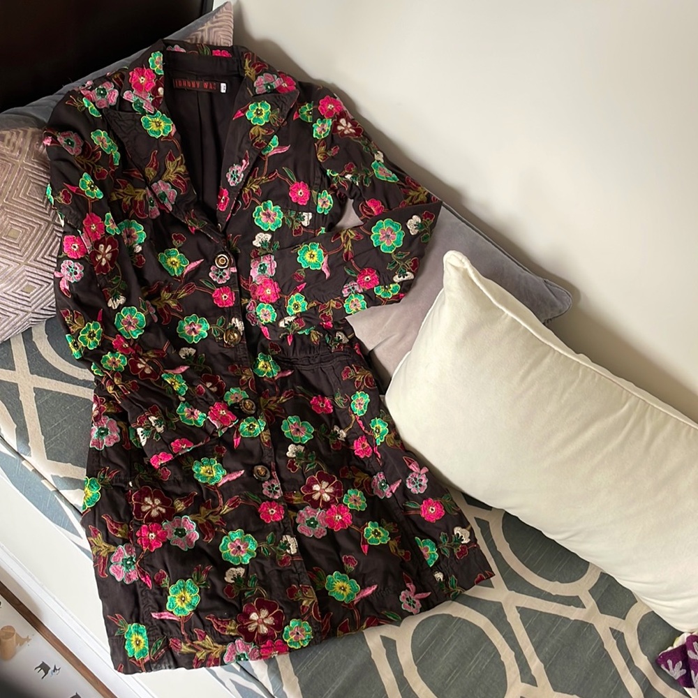 JOHNNY WAS floral embroidered jacket